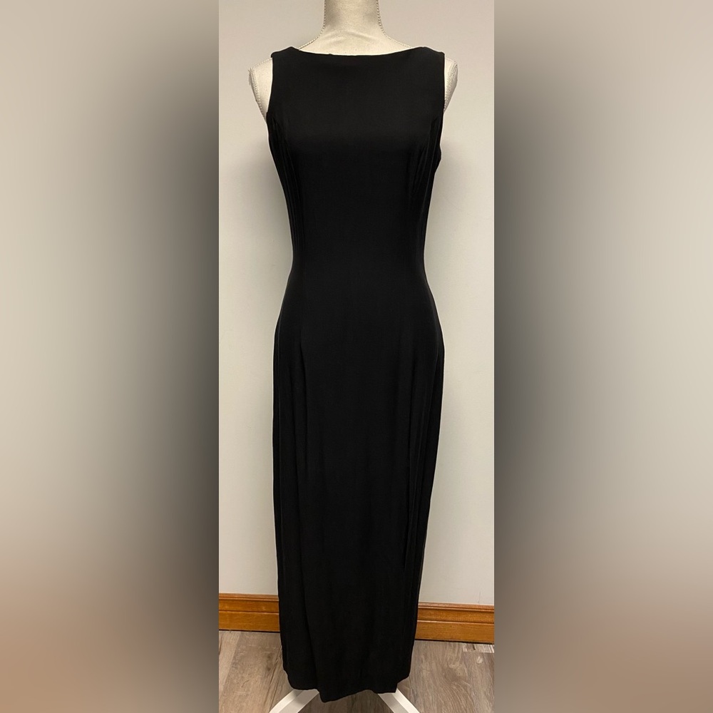 Gunne Sax Jackie O Low Back Black Dress Size 11/12